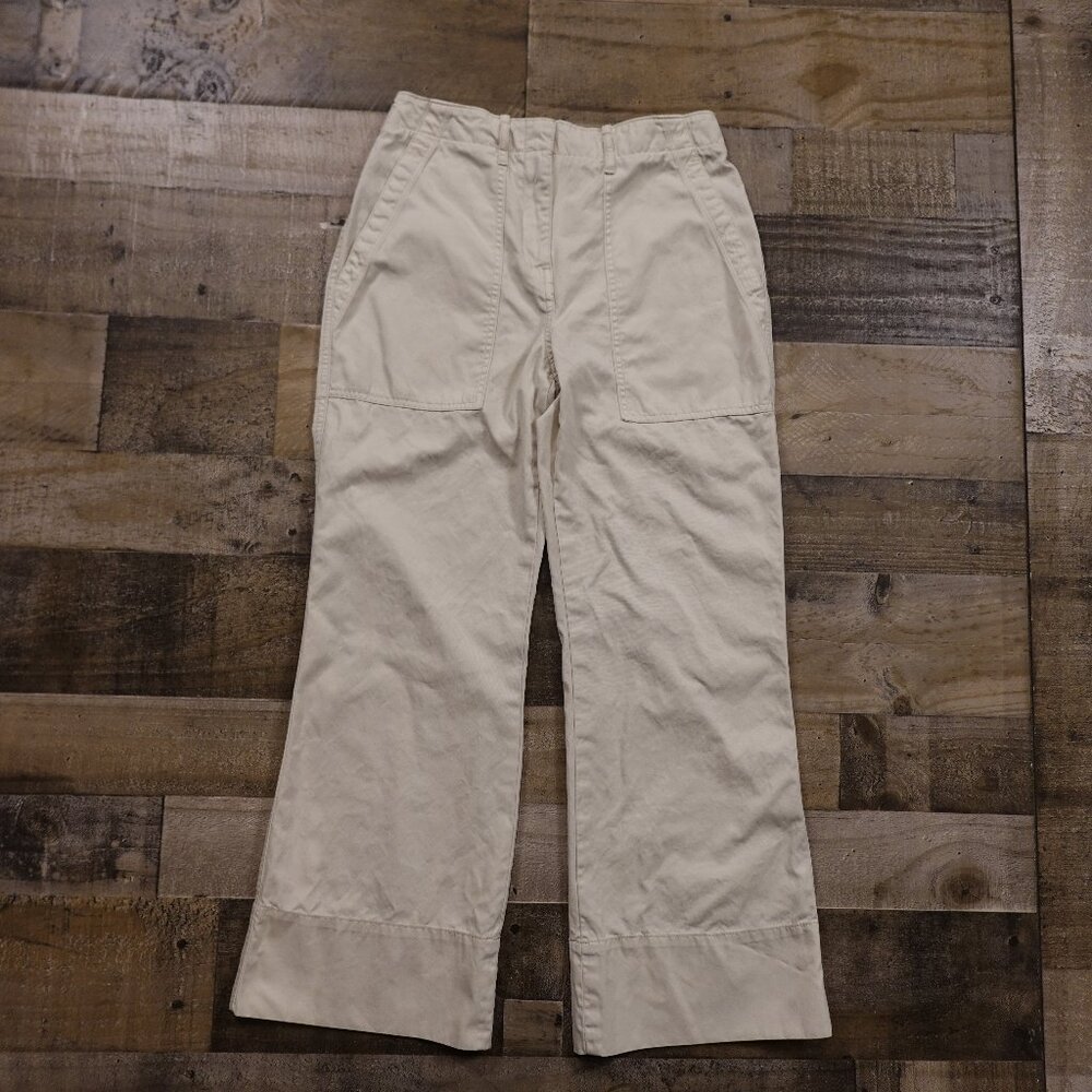 Club‎ Monaco Wide Leg Chino Pants Women’s 2 Beige 26” Inseam Casual Minimalist